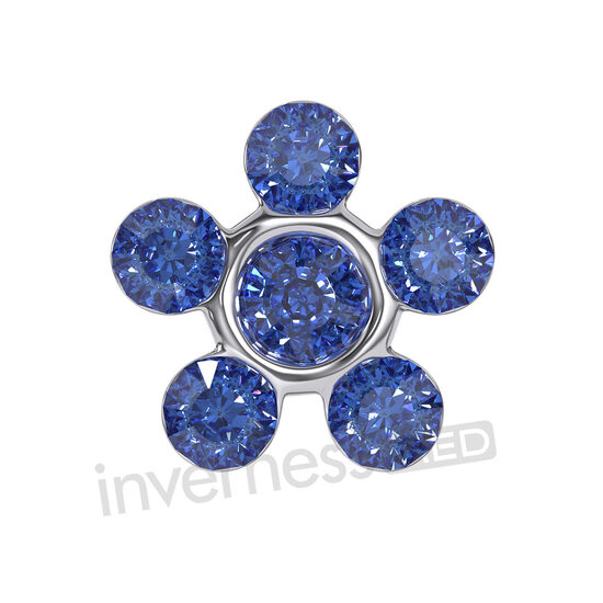 Inverness Med 116 Flower Sapphire - 5mm Stainless Steel