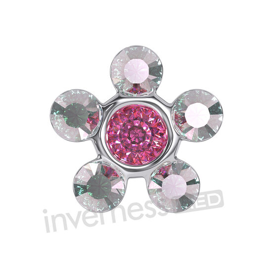 Inverness Med 120 Flower Crystal/Rose - 5mm  Titanium