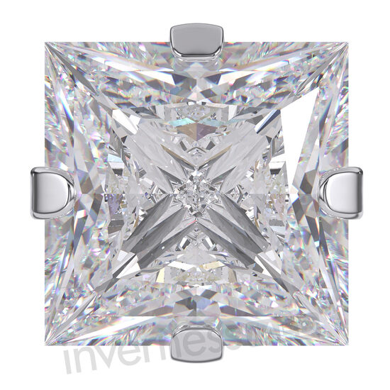 Inverness Med 355 Square Cubic Zirconia classic setting - 7mm Stainless Steel