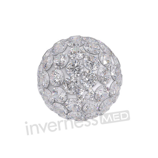 Inverness Med 578C Pave Crystal Ball - 4mm Stainless Steel