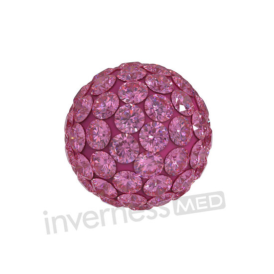 Inverness Med 588C Pave Rose Crystal Ball - 4mm Stainless Steel