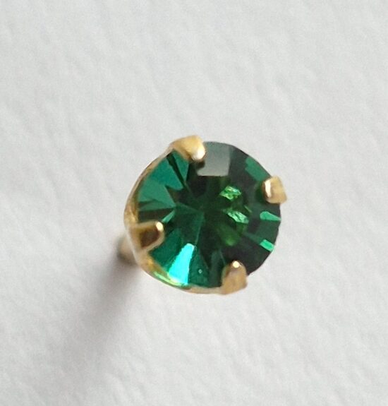 sts May Emerald Crystal  - 3mm -24Kt Gold Plated