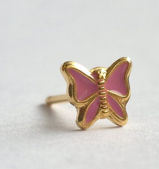 sts Butterfly Pink Enamel - 6mm 24Kt G.Plated