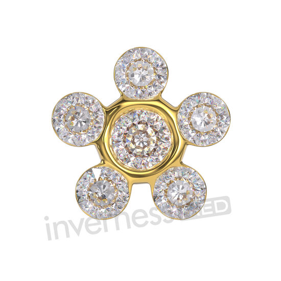 Inverness Med 805 Flower Crystal - 5mm 24Kt Gold Plated