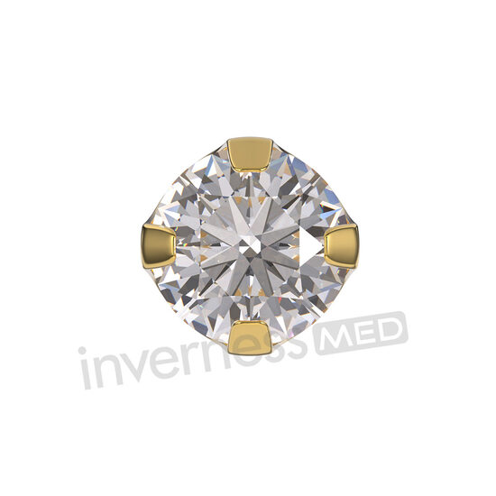 Inverness Med 84 Crystal April classic setting - 3mm 24Kt Gold Plated