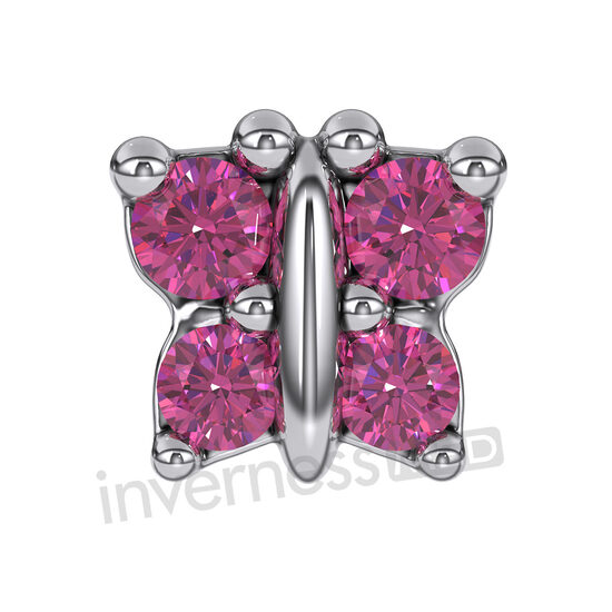 Inverness Med 848S-2 Butterfly Rose Crystal - 5mm Stainless Steel