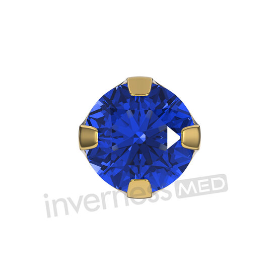 Inverness Med 89 Sapphire September classic setting - 3mm 24Kt Gold Plated