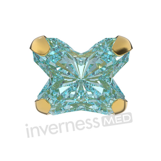 Inverness Med 896-3 BFLY Aquamarine Butterfly - 4mm 24Kt Gold Plated