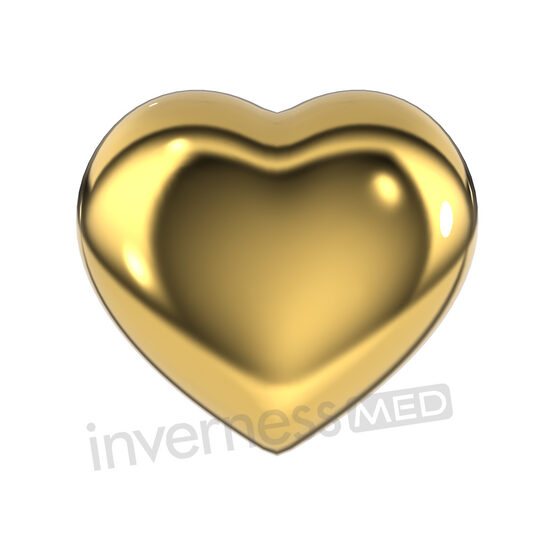 Inverness Med 903C1 Puffed Heart - 5mm 24Kt Gold Plated