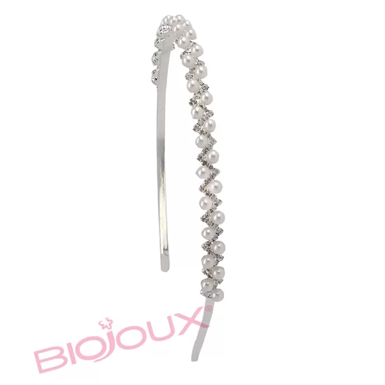 Hair loop adult pearl+V crystals  BJH 031